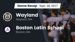 Recap: Wayland  vs. Boston Latin School 2017