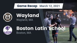 Recap: Wayland  vs. Boston Latin School 2021