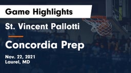 St. Vincent Pallotti  vs Concordia Prep  Game Highlights - Nov. 22, 2021