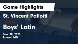 St. Vincent Pallotti  vs Boys' Latin Game Highlights - Jan. 20, 2023