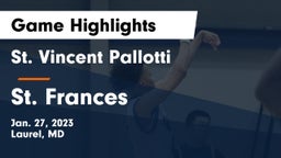 St. Vincent Pallotti  vs St. Frances Game Highlights - Jan. 27, 2023