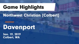 Northwest Christian  (Colbert) vs Davenport  Game Highlights - Jan. 19, 2019