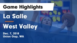 La Salle  vs West Valley Game Highlights - Dec. 7, 2018