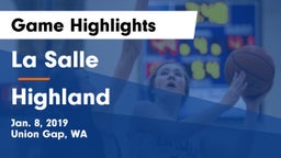 La Salle  vs Highland  Game Highlights - Jan. 8, 2019