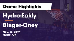 Hydro-Eakly  vs Binger-Oney Game Highlights - Nov. 12, 2019