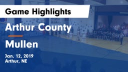 Arthur County  vs Mullen Game Highlights - Jan. 12, 2019