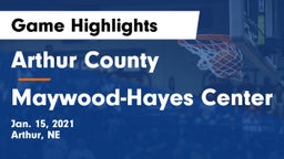 Arthur County  vs Maywood-Hayes Center Game Highlights - Jan. 15, 2021