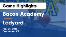 Bacon Academy  vs Ledyard  Game Highlights - Jan. 25, 2019