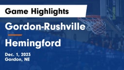 Gordon-Rushville  vs Hemingford  Game Highlights - Dec. 1, 2023