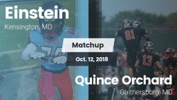Matchup: Einstein  vs. Quince Orchard  2018