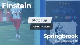 Matchup: Einstein  vs. Springbrook  2019