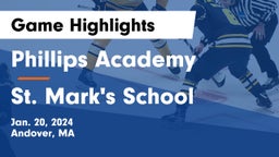 Phillips Academy vs St. Mark's School Game Highlights - Jan. 20, 2024