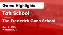 Taft School vs The Frederick Gunn School Game Highlights - Dec. 4, 2023