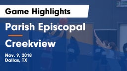 Parish Episcopal  vs Creekview  Game Highlights - Nov. 9, 2018