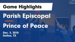 Parish Episcopal  vs Prince of Peace  Game Highlights - Dec. 3, 2018