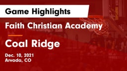 Faith Christian Academy vs Coal Ridge  Game Highlights - Dec. 10, 2021