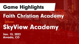 Faith Christian Academy vs SkyView Academy  Game Highlights - Jan. 13, 2022