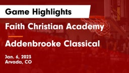 Faith Christian Academy vs Addenbrooke Classical Game Highlights - Jan. 6, 2023