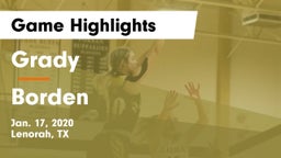 Grady  vs Borden  Game Highlights - Jan. 17, 2020