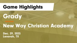 Grady  vs New Way Christian Academy Game Highlights - Dec. 29, 2023