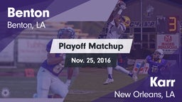 Matchup: Benton  vs. Karr  2016