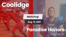 Matchup: Coolidge  vs. Paradise Honors  2018