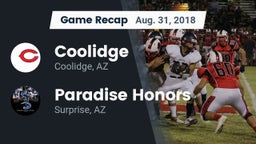 Recap: Coolidge  vs. Paradise Honors  2018