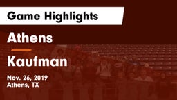 Athens  vs Kaufman  Game Highlights - Nov. 26, 2019