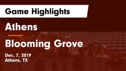 Athens  vs Blooming Grove  Game Highlights - Dec. 7, 2019
