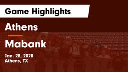 Athens  vs Mabank  Game Highlights - Jan. 28, 2020