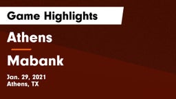 Athens  vs Mabank  Game Highlights - Jan. 29, 2021