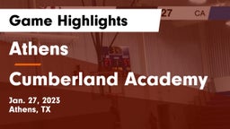 Athens  vs Cumberland Academy Game Highlights - Jan. 27, 2023