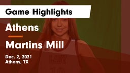 Athens  vs Martins Mill Game Highlights - Dec. 2, 2021