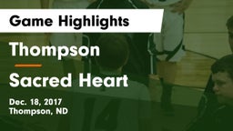 Thompson  vs Sacred Heart Game Highlights - Dec. 18, 2017