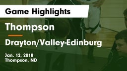 Thompson  vs Drayton/Valley-Edinburg Game Highlights - Jan. 12, 2018
