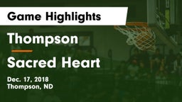 Thompson  vs Sacred Heart  Game Highlights - Dec. 17, 2018