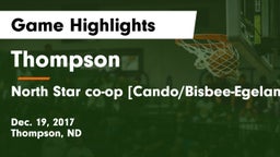 Thompson  vs North Star co-op [Cando/Bisbee-Egeland] Game Highlights - Dec. 19, 2017