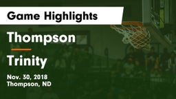Thompson  vs Trinity  Game Highlights - Nov. 30, 2018