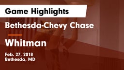 Bethesda-Chevy Chase  vs Whitman  Game Highlights - Feb. 27, 2018