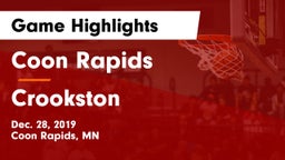 Coon Rapids  vs Crookston  Game Highlights - Dec. 28, 2019