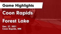 Coon Rapids  vs Forest Lake  Game Highlights - Dec. 27, 2021