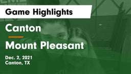 Canton  vs Mount Pleasant Game Highlights - Dec. 2, 2021