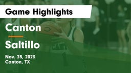 Canton  vs Saltillo  Game Highlights - Nov. 28, 2023