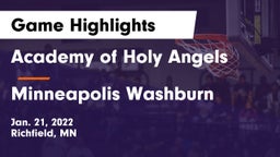 Academy of Holy Angels  vs Minneapolis Washburn  Game Highlights - Jan. 21, 2022