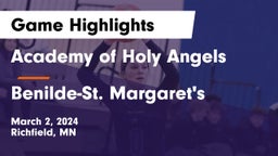 Academy of Holy Angels  vs Benilde-St. Margaret's  Game Highlights - March 2, 2024