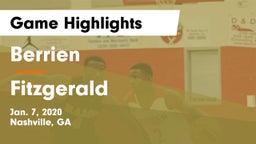 Berrien  vs Fitzgerald  Game Highlights - Jan. 7, 2020