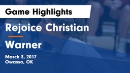 Rejoice Christian  vs Warner  Game Highlights - March 3, 2017