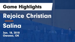 Rejoice Christian  vs Salina  Game Highlights - Jan. 18, 2018