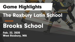 The Roxbury Latin School vs Brooks School Game Highlights - Feb. 22, 2020