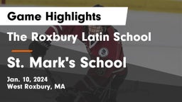The Roxbury Latin School vs St. Mark's School Game Highlights - Jan. 10, 2024